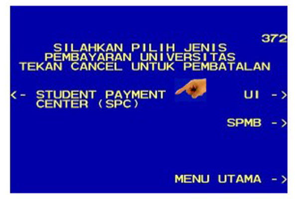 pilih menu Student Payment Center.