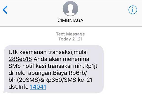 Cara Daftar SMS Banking CIMB Niaga