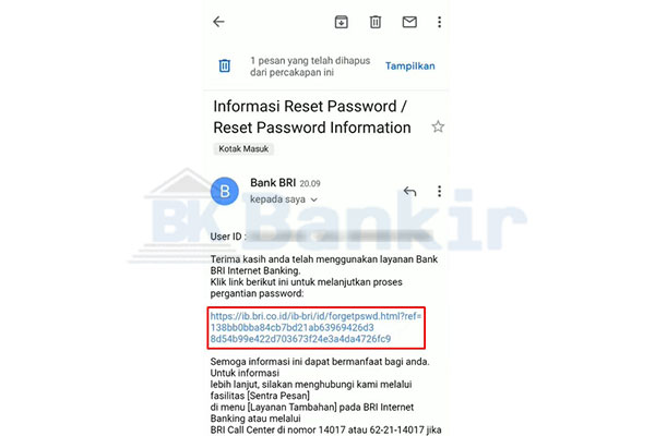 Kunjungi Link Reset Password